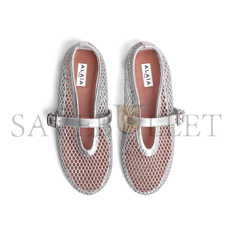 ALAÏA BALLET FLATS IN LAMINATED FISHNET AA3A029TK028 - 090 ALAÏA BALLET FLATS IN LAMINATED FISHNET AA3A029TK028 - 090